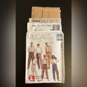 McCall’s Pattern #7684 “1 Hour Pants-Misses And Men’s Pull-on Pants